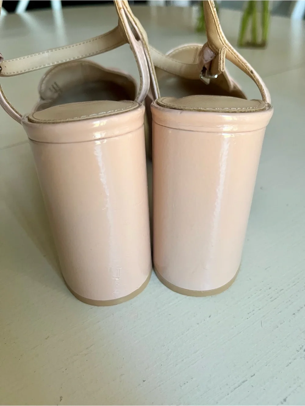 Urban Outfitters Women’s Platform Loafer Sandals - Nude Patent size 7